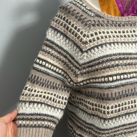 Loft Women’s Knit Rayon Cotton Rabbit Hair Blend Sweater Beige size Large - Picture 5 of 15